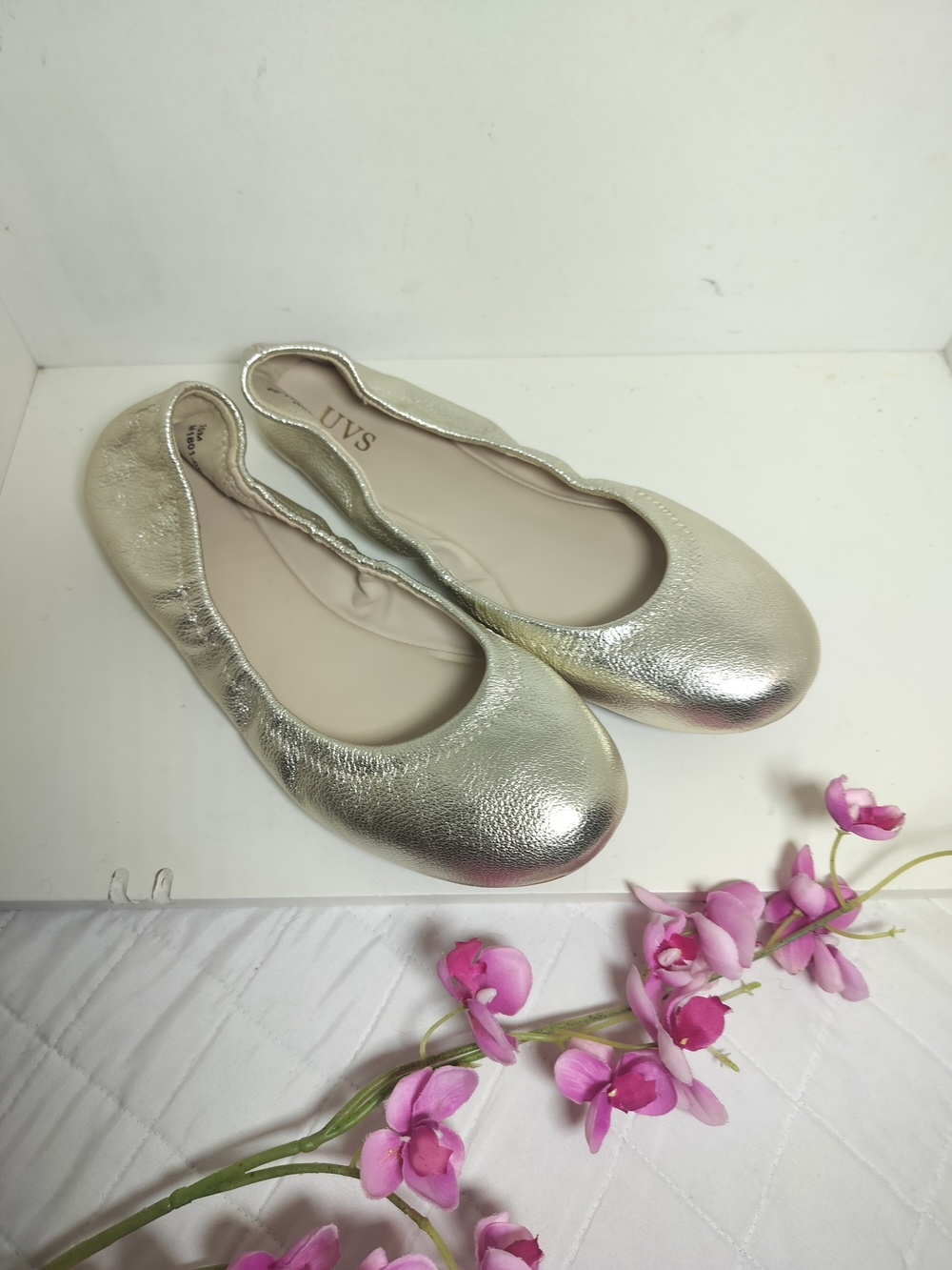 & Other Stories Metallic Gold Ballet Flats